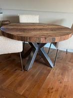 Robuuste eettafel doorsnee 1.35 m, 100 tot 150 cm, Rond, 200 cm of meer, Ophalen of Verzenden