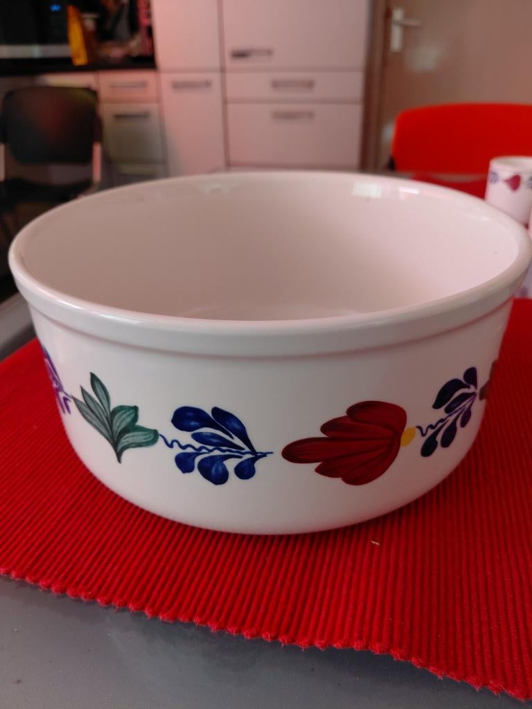 Boerenbont ovenschaal - 23 cm doorsnede, Gebruikt, Keramiek, Ophalen of Verzenden, Schaal of Schalen