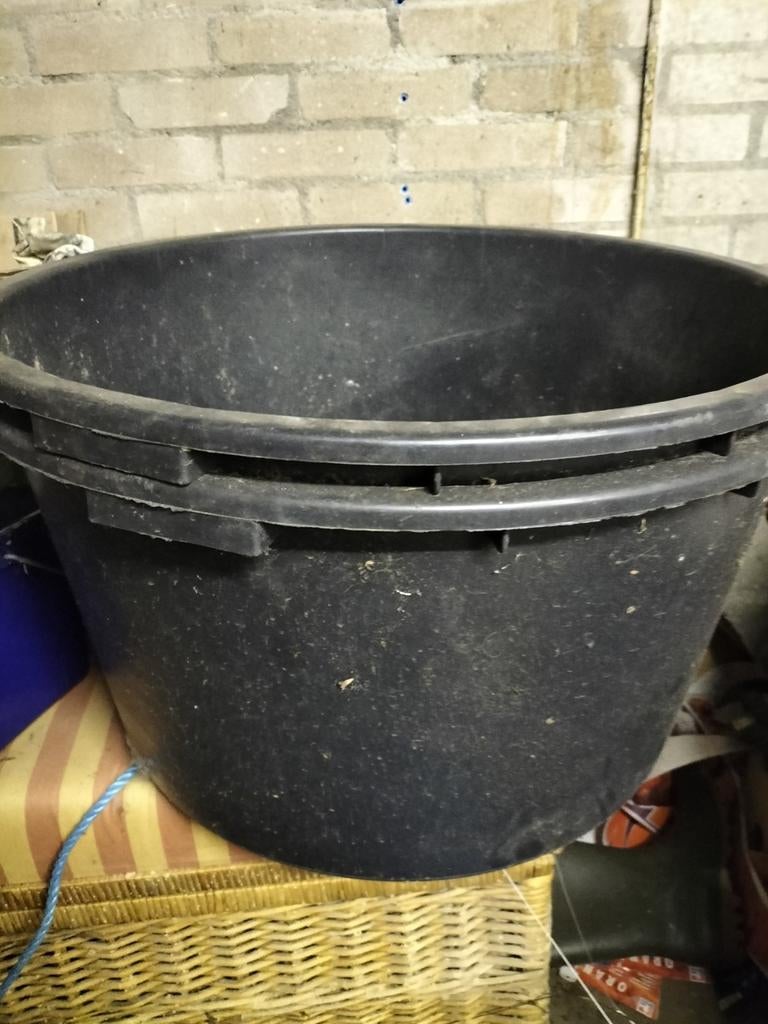 2x Grote zwarte kuip 120 liter, Tuin en Terras, Ophalen, Kunststof, Gebruikt, Rond