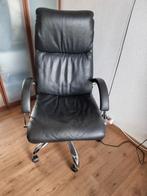 GRATIS Zwart leren bureaustoel, Huis en Inrichting, Ophalen, Gebruikt, 75 tot 100 cm, 50 tot 75 cm