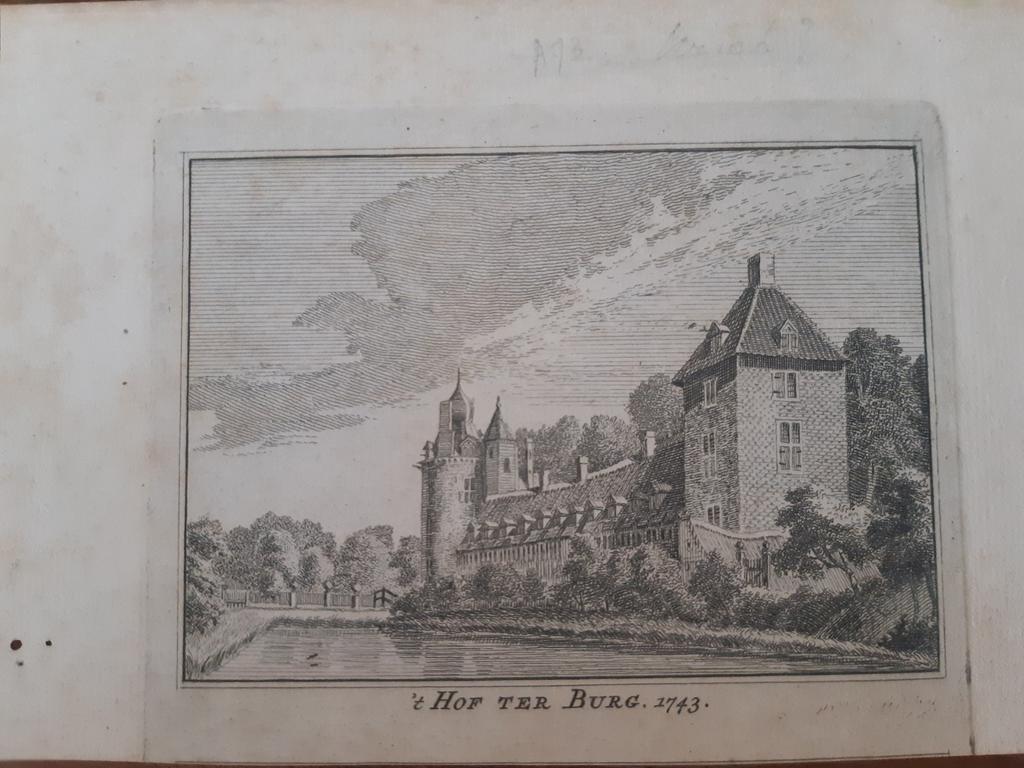 A73 / 't Hof ter Burg in Terborg Kopergravure uit 1745, Ophalen of Verzenden