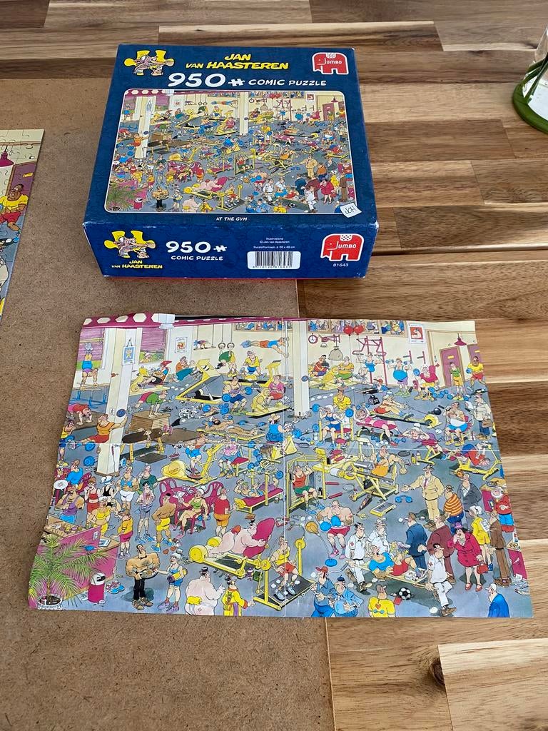 Jan van Haasteren 950 stukjes At the gym, Ophalen, 500 t/m 1500 stukjes, Zo goed als nieuw, Legpuzzel