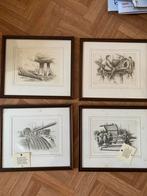 Set van 4 originele etsen van A.W. Veringa, Antiek en Kunst, Ophalen