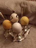 Antieke eierdopjes met lepeltjes en marmeren eieren, Antiek en Kunst, Ophalen of Verzenden, Zilver