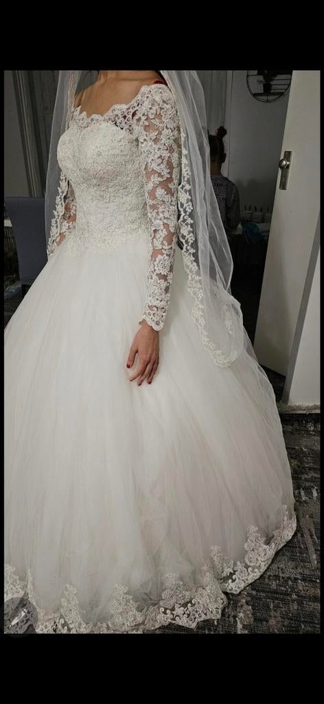 Bruidsjurk xs/s maat 32/34, Kleding | Dames, Trouwkleding en Trouwaccessoires, Ophalen of Verzenden, Zo goed als nieuw, Wit, Trouwjurk