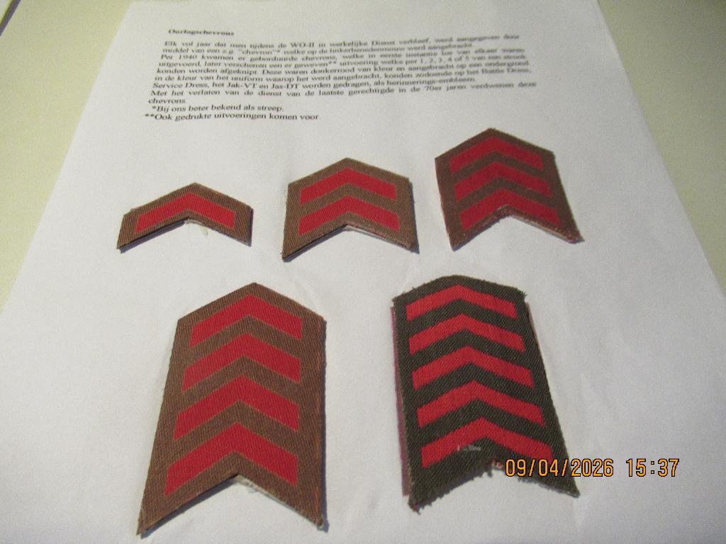 Oorlogschevrons, Verzenden, Landmacht, Nederland, Embleem of Badge
