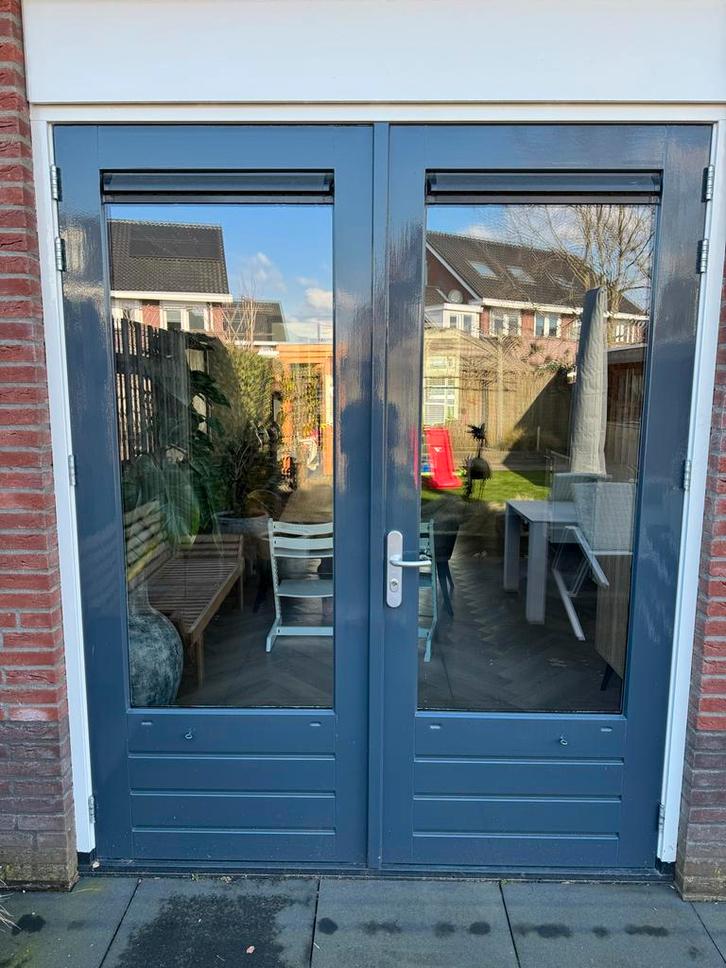 Dubbele tuindeur + achterdeur  - vanaf 1 juni, Doe-het-zelf en Verbouw, Deuren en Horren, Gebruikt, Buitendeur, 215 cm of meer