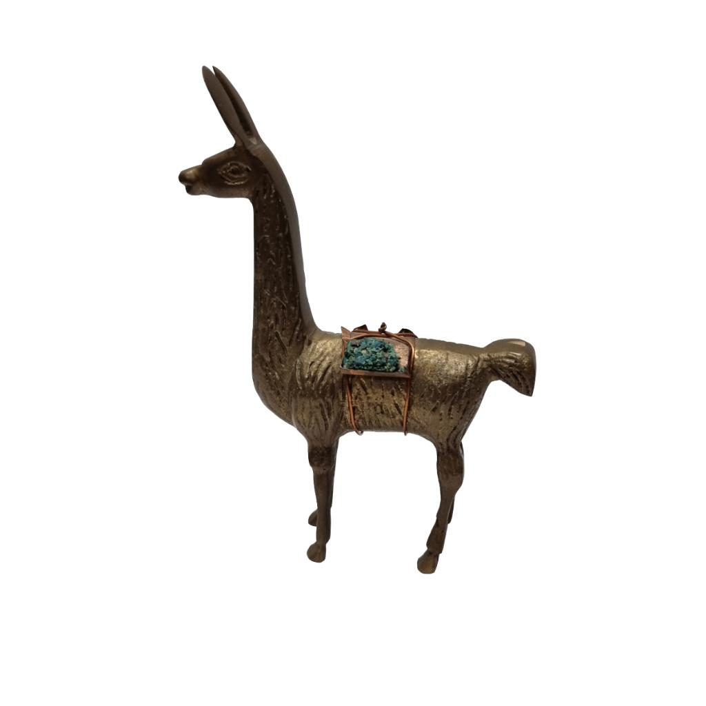 Vintage messing lama uit Peru, Verzamelen, Beelden en Beeldjes, Ophalen of Verzenden, Gebruikt, Dier
