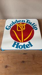Emaille bord golden tulip hotel, Ophalen of Verzenden, Gebruikt, Reclamebord