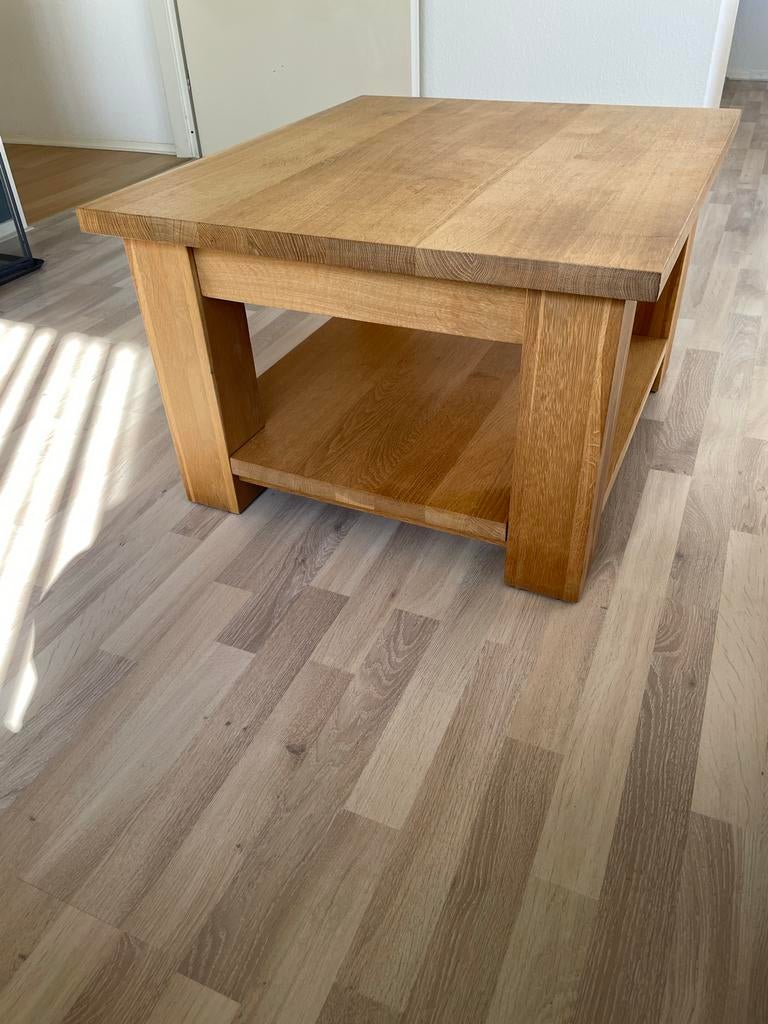Eikenhouten salontafel, Ophalen, Gebruikt, 50 tot 100 cm, Eikenhout