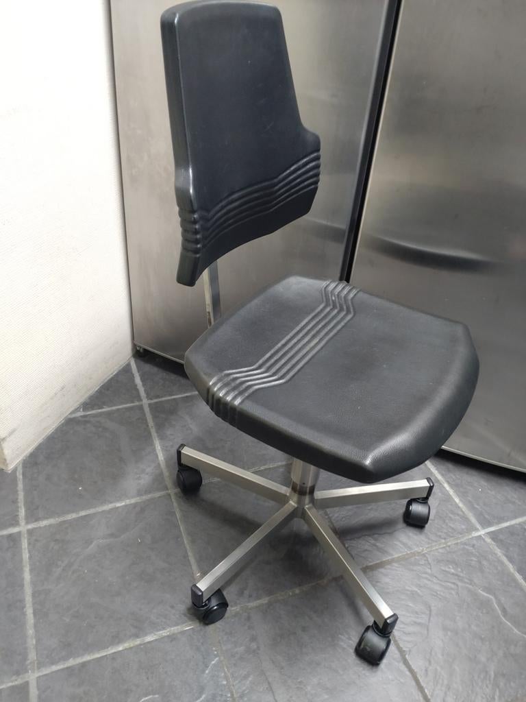 SCORE industriële bureaustoel werkplaats RVS oliebestendig, Zwart, Ophalen of Verzenden, Zo goed als nieuw, Bureaustoel