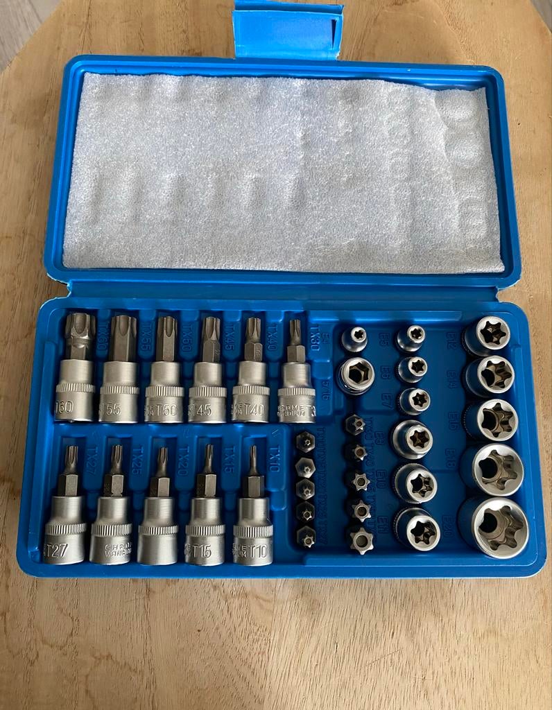 34-delige TORX Doppen Set met 3/8" Ring, Ophalen of Verzenden, Nieuw