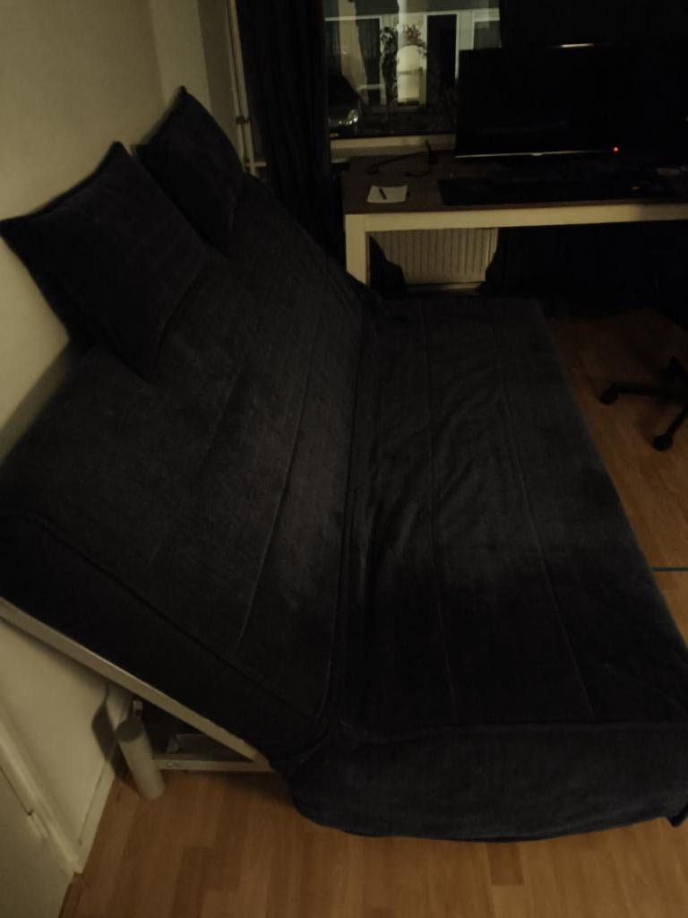 IKEA slaapbank donkerblauw, Ophalen, Gebruikt, Tweepersoons, Blauw