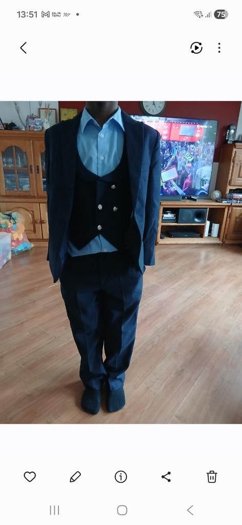 Jongen suit maat 128, Kleding | Dames, Jumpsuits, Ophalen of Verzenden, Zo goed als nieuw, Maat 34 (XS) of kleiner, Blauw