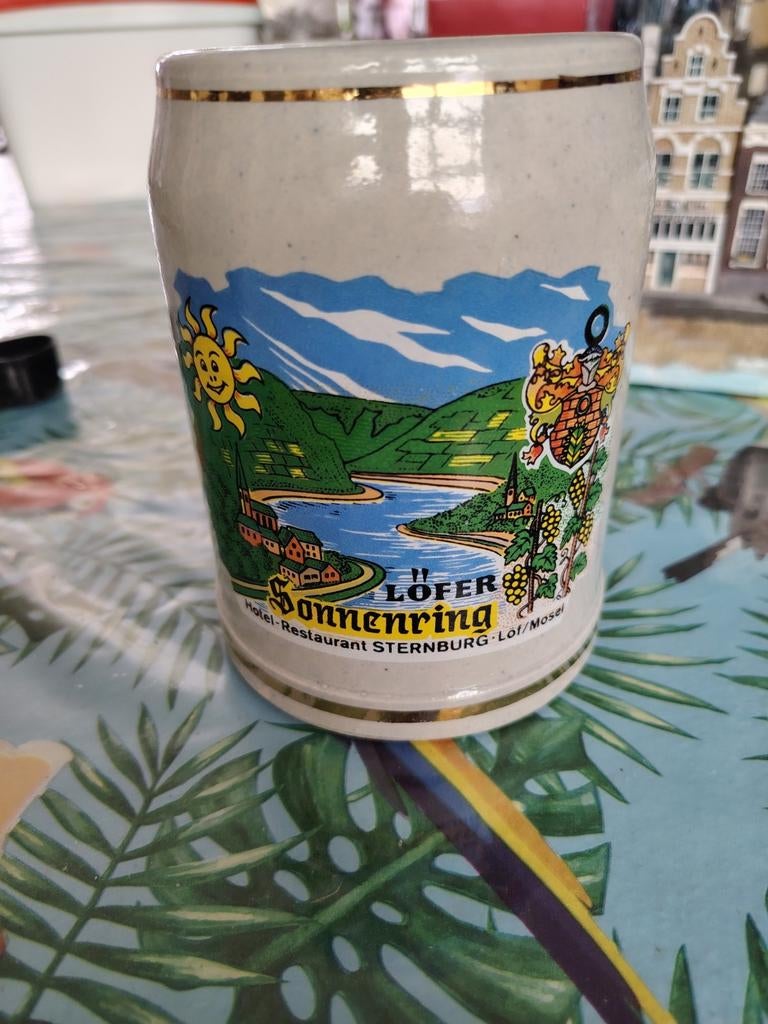 Bierpul van keramiek met afbeelding, Antiek en Kunst, Antiek | Keramiek en Aardewerk, Ophalen