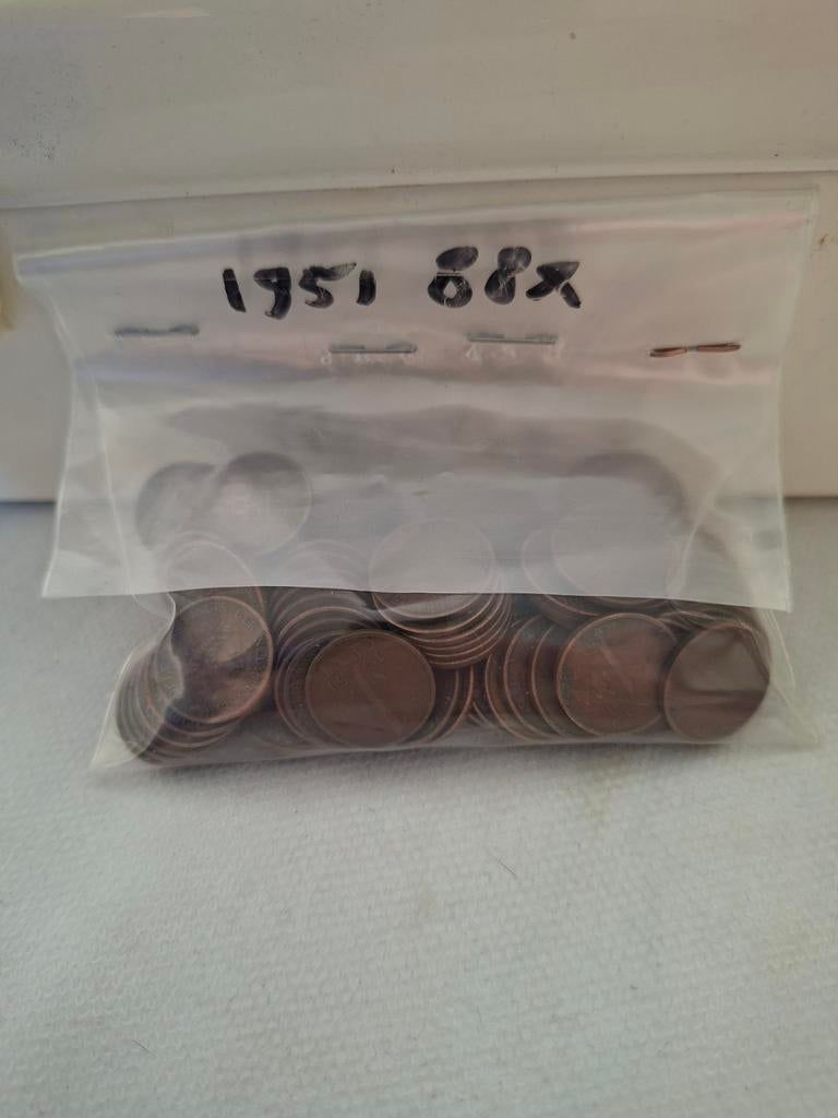 Set van 88 Nederlandse 1 cent munten uit 1951, Postzegels en Munten, Munten | Nederland, Verzenden, Koningin Juliana, 1 cent, Setje