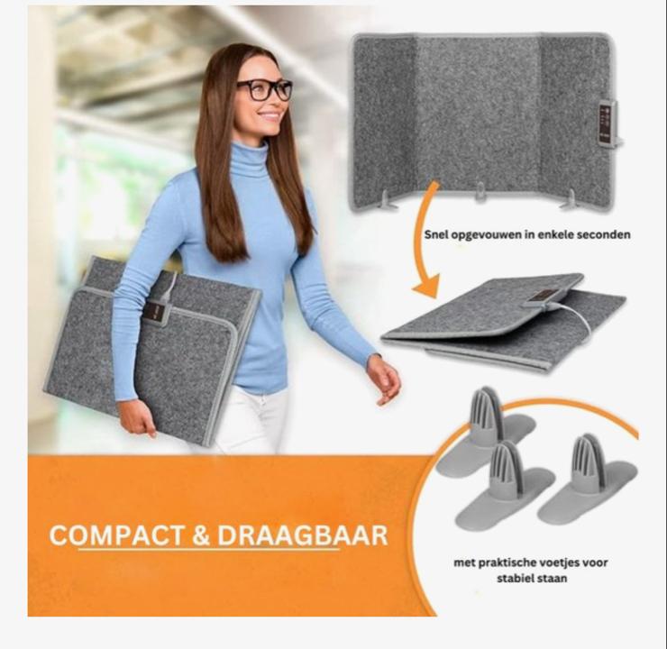 Compact en Draagbaar Infrarood Verwarming Paneel, 30 tot 80 cm, Overige typen, Ophalen of Verzenden, Zo goed als nieuw