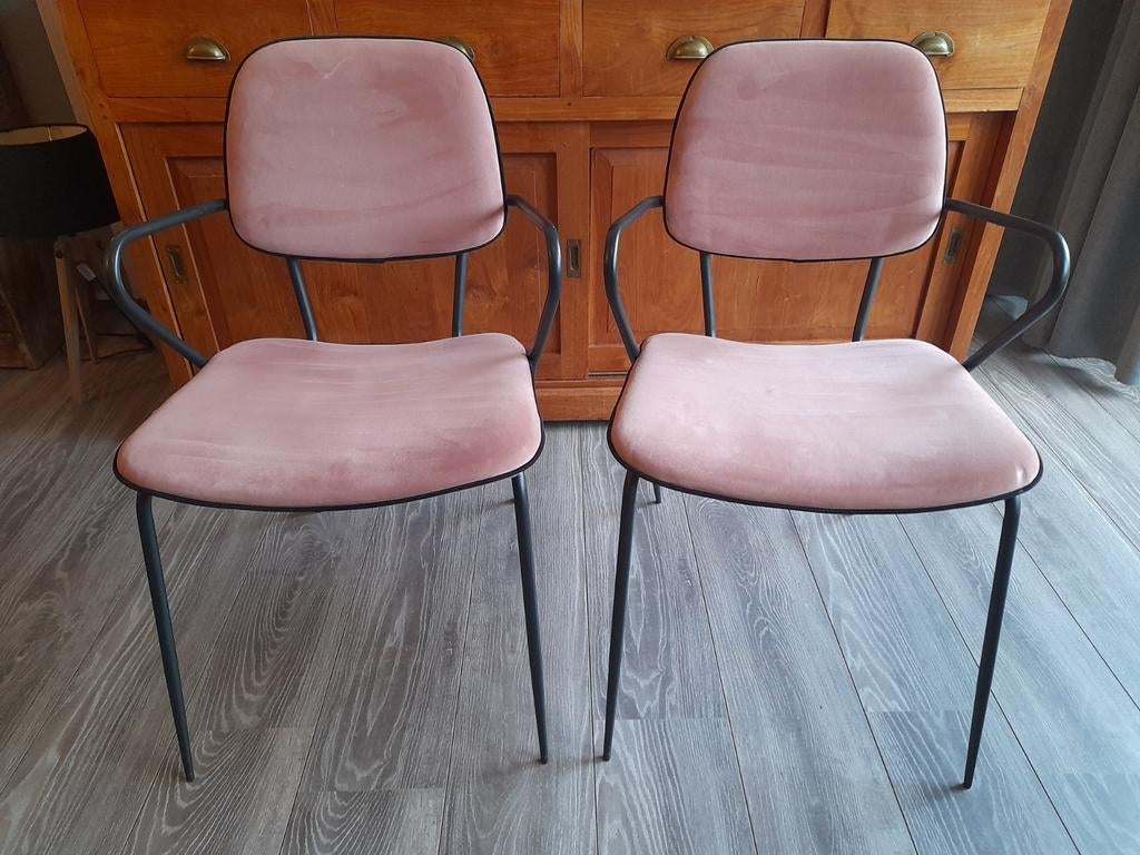 2 eetkamerstoelen, Ophalen, Gebruikt, Overige kleuren, Stof