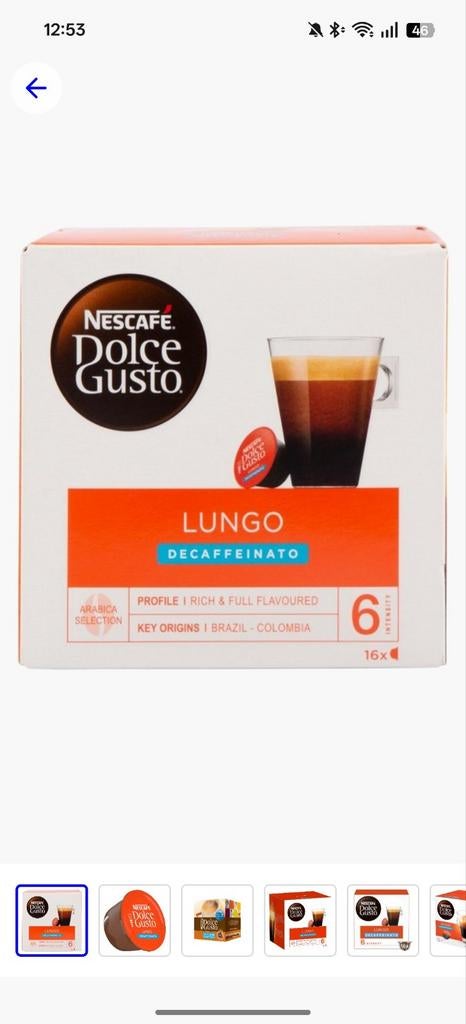 Dolce Gusto cups lungo decafe, Ophalen