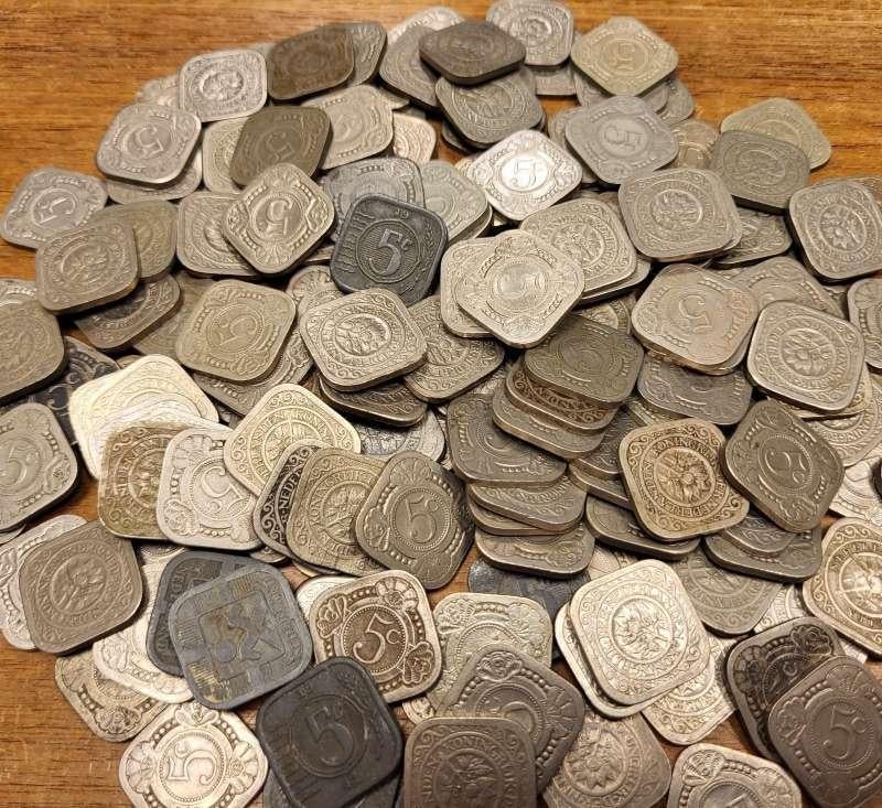 Lot 25 stuks vierkante stuivers 1913-1943, Postzegels en Munten, Munten | Nederland, Ophalen of Verzenden, Koningin Wilhelmina