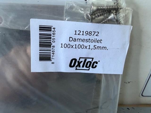 Set 2 x Oxloc pictogram rvs bordje dames heren toilet, Ophalen of Verzenden, Nieuw, Oxloc