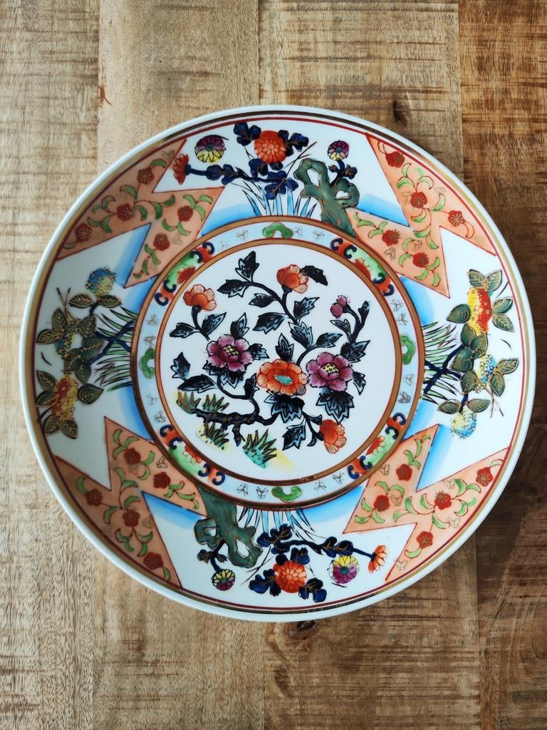 Mooi Japans wandbord met bloemmotief - Ø 28 cm, Ophalen of Verzenden