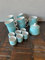 L. Dake en Zn. kopjes met melkkan en suikerpot, Gebruikt, Keramiek, Ophalen of Verzenden, Overige stijlen