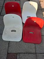 Vier kunststof stoelzittingen, rood en wit uit  PSV stadion, Ophalen of Verzenden, Rood, Kunststof, Twee