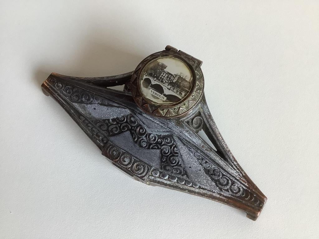 Leuk antiek art nouveau inktpot, Ophalen of Verzenden