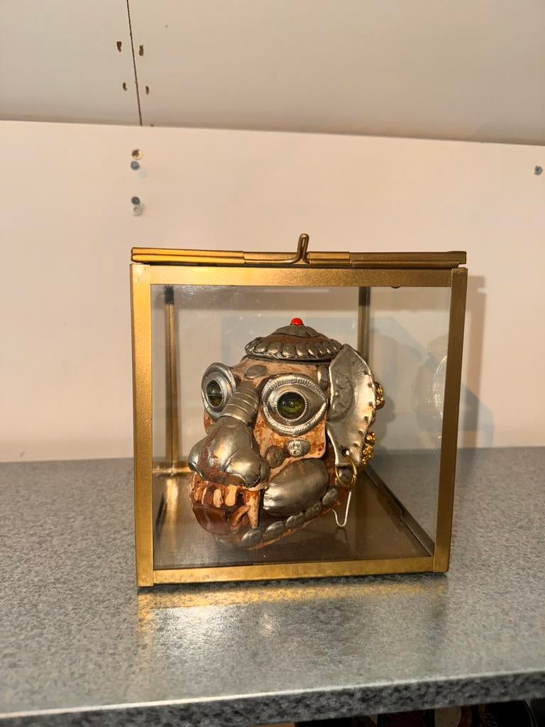 Tibetaanse kapala van apenschedel. Compleet, Verzenden, Zo goed als nieuw, Schedel