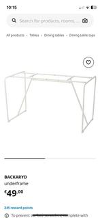 Backaryd onderstel met tafelblad hoogglans wit, Huis en Inrichting, Tafels | Eettafels, Ophalen, Zo goed als nieuw, Rechthoekig