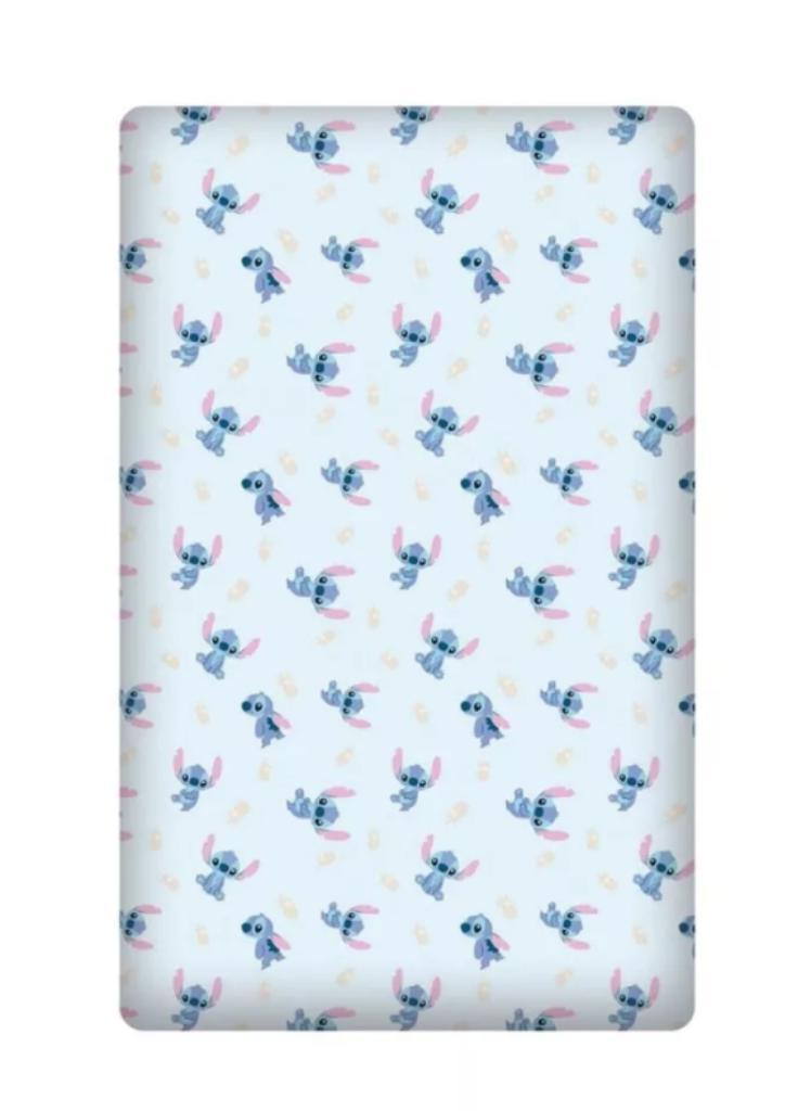 Stitch Hoeslaken Bleu - 90x200 cm - Disney - Katoen, Kinderen en Baby's, Kinderkamer | Beddengoed, Hoeslaken of Sloop, Nieuw, Ophalen of Verzenden