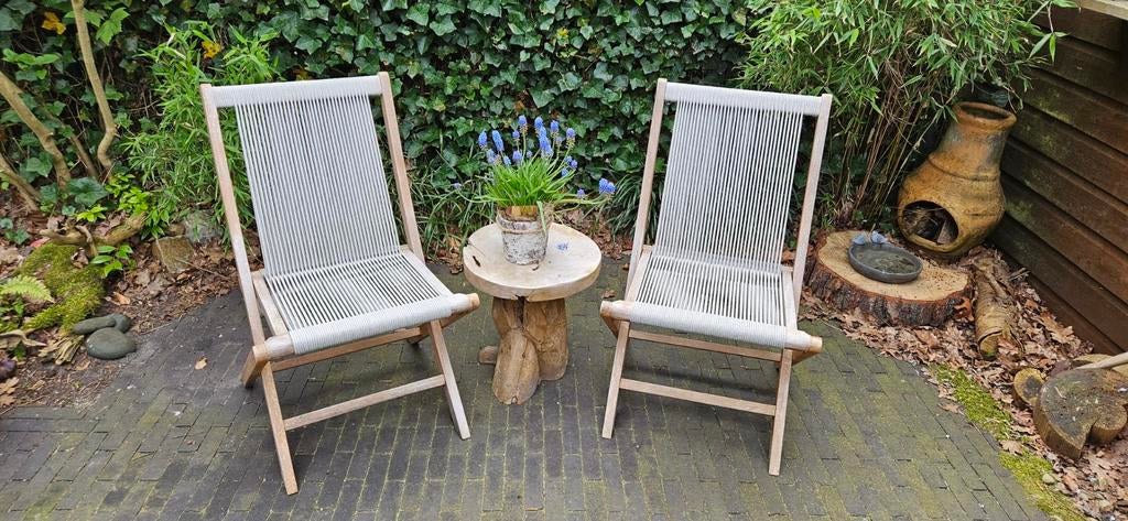 Hardhouten tuinstoelen, Ophalen, Gebruikt, Hout