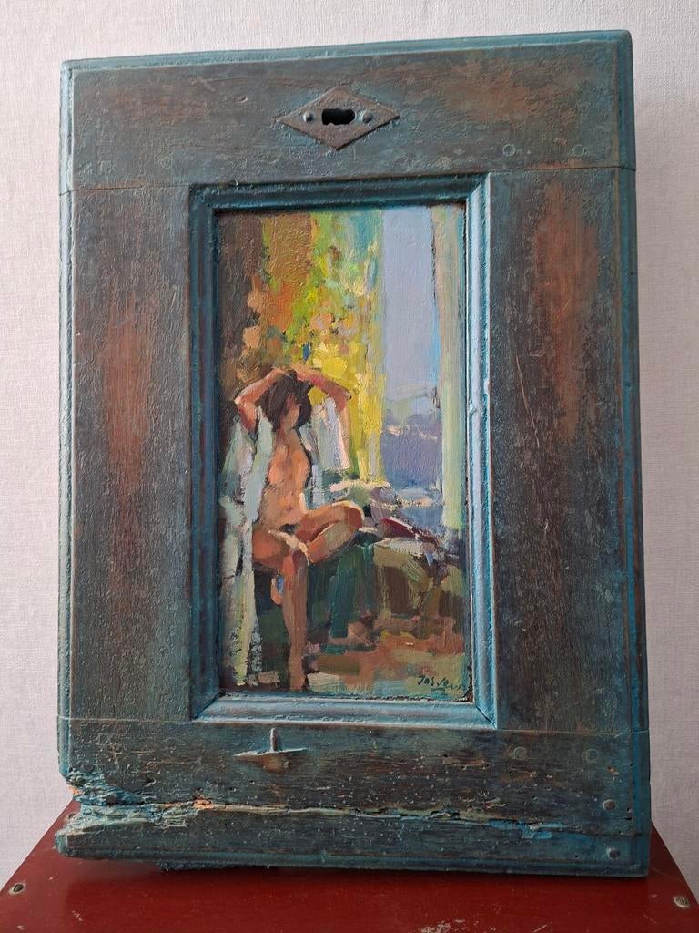 Naakten vrouw schilderij, gesigneerd : jos leurs, Ophalen of Verzenden