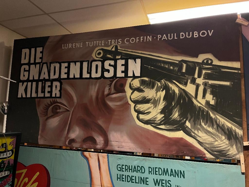 Filmdoek Die Gnadenlosen Killer / Ma Barker bioscoop banner, Ophalen of Verzenden, Versiering