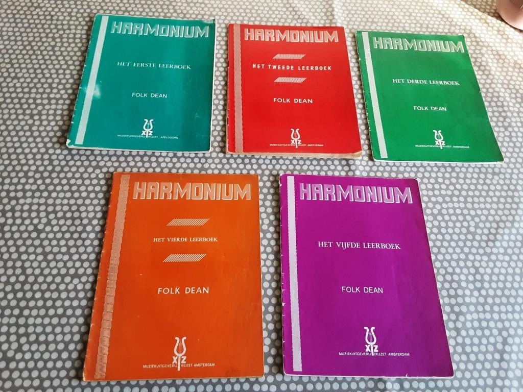 Folk Dean  HARMONIUM lesboeken dl 1 t/m 5, Orgel, Gebruikt, Overige genres, Les of Cursus