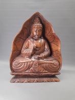 Boeddha beeld houtsnijwerk hout, Huis en Inrichting, Woonaccessoires | Boeddhabeelden, Ophalen of Verzenden, Gebruikt