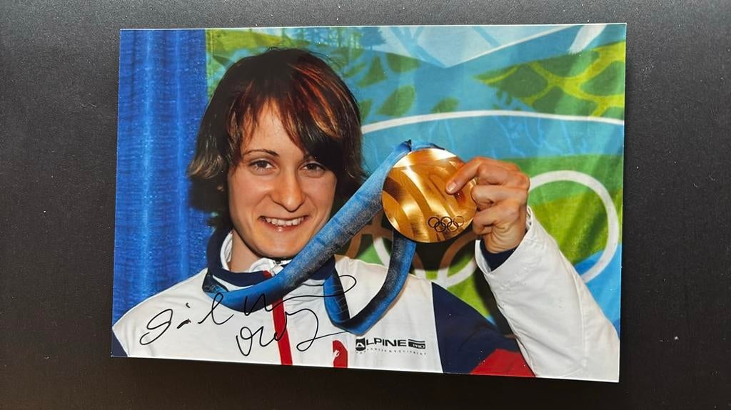 Martina SABLIKOVA schaatsen FOTO met ECHTE handtekening, Verzamelen, Verzenden, Zo goed als nieuw, Overige sporten, Overige typen