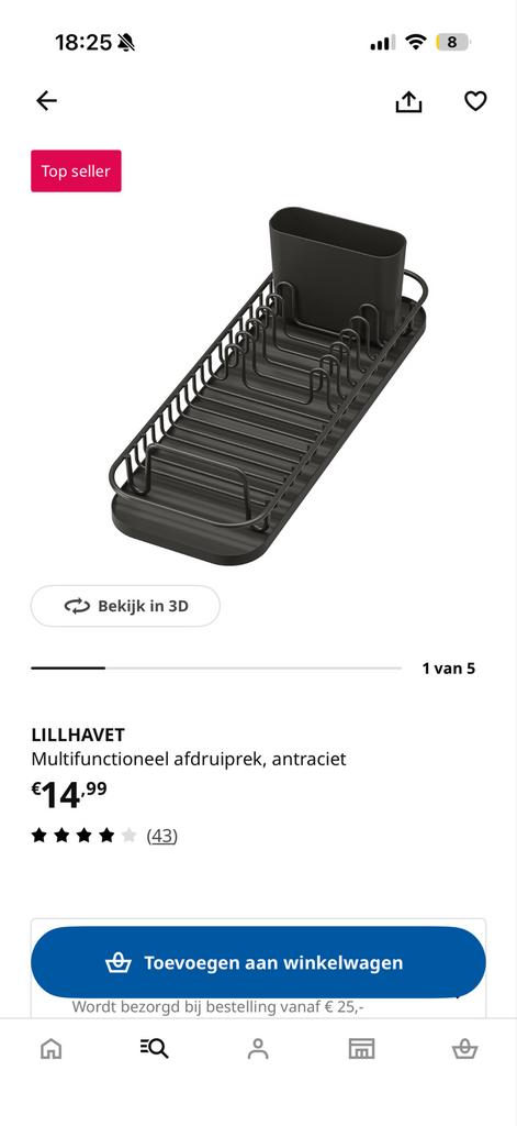 LILLHAVET afdruiprek, antraciet, Ophalen, Overige typen, IKEA, Kunststof