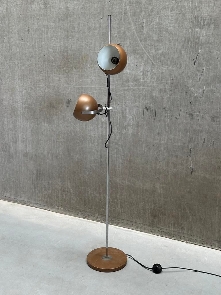 Dijkstra Dubbele Eyeball lamp Bruin/Goud 1970s, Ophalen, X, Minder dan 100 cm, X