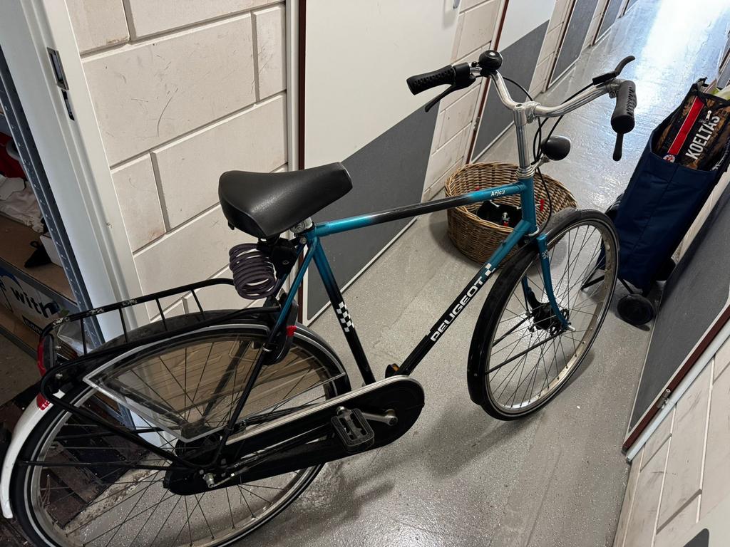 Peugeot Anjou herenfiets, Gebruikt, Velgrem, Versnellingen, 57 tot 61 cm