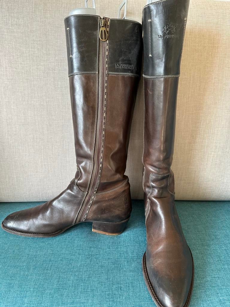 La Martina laarzen maat 41, Kleding | Dames, Schoenen, Hoge laarzen, Bruin, Ophalen of Verzenden, Gedragen