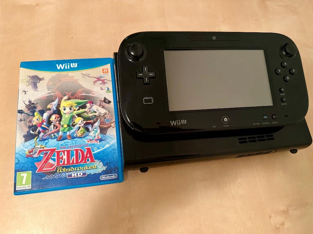 Nintendo Wii U zwart + Zelda The Wind Waker HD – Goede staat, Spelcomputers en Games, Ophalen of Verzenden, Zo goed als nieuw