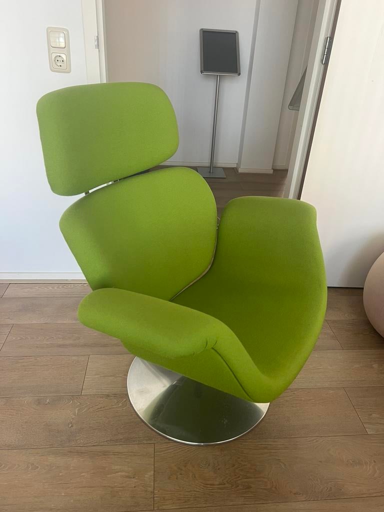 Artiforte Fauteuil Tulip groen, Ophalen, Gebruikt, Minder dan 75 cm, 75 tot 100 cm