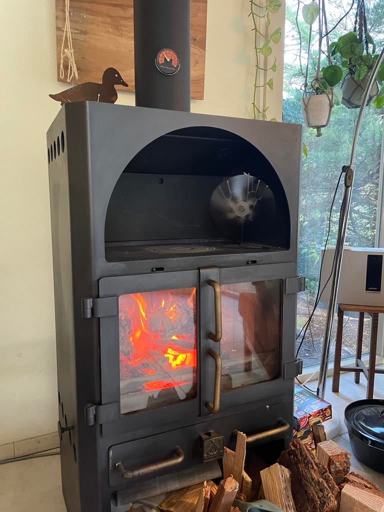 Houtkachel incl. binnen en buitenpijp, Huis en Inrichting, Kachels, Ophalen, Gebruikt, Hout, Houtkachel