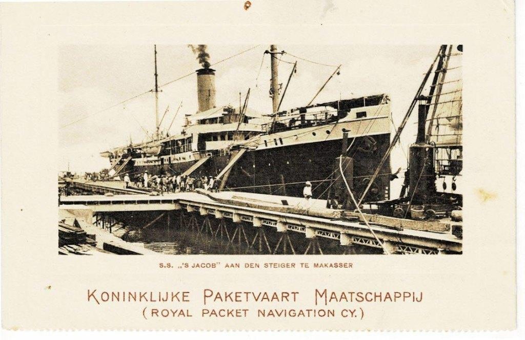 Makassar, KPM vrachtschip, Verzamelen, Scheepvaart, Verzenden, Gebruikt, Kaart, Foto of Prent