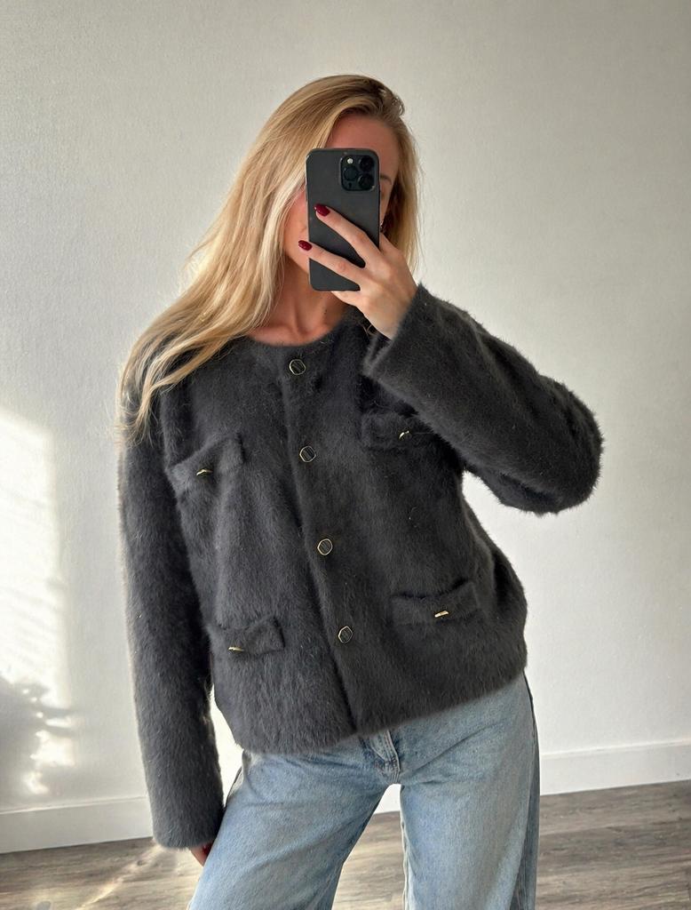 Heerlijk zacht Nieuw grijs vest jasje G-MAXX maat L, Kleding | Dames, Truien en Vesten, Nieuw, Maat 42/44 (L), Grijs, Ophalen of Verzenden