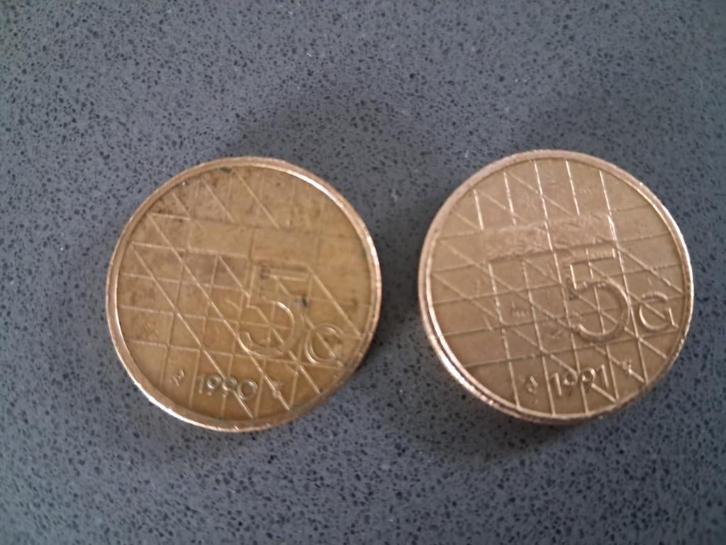 2 munten 5 gulden stuk.zie foto's., Ophalen of Verzenden, Overige landen