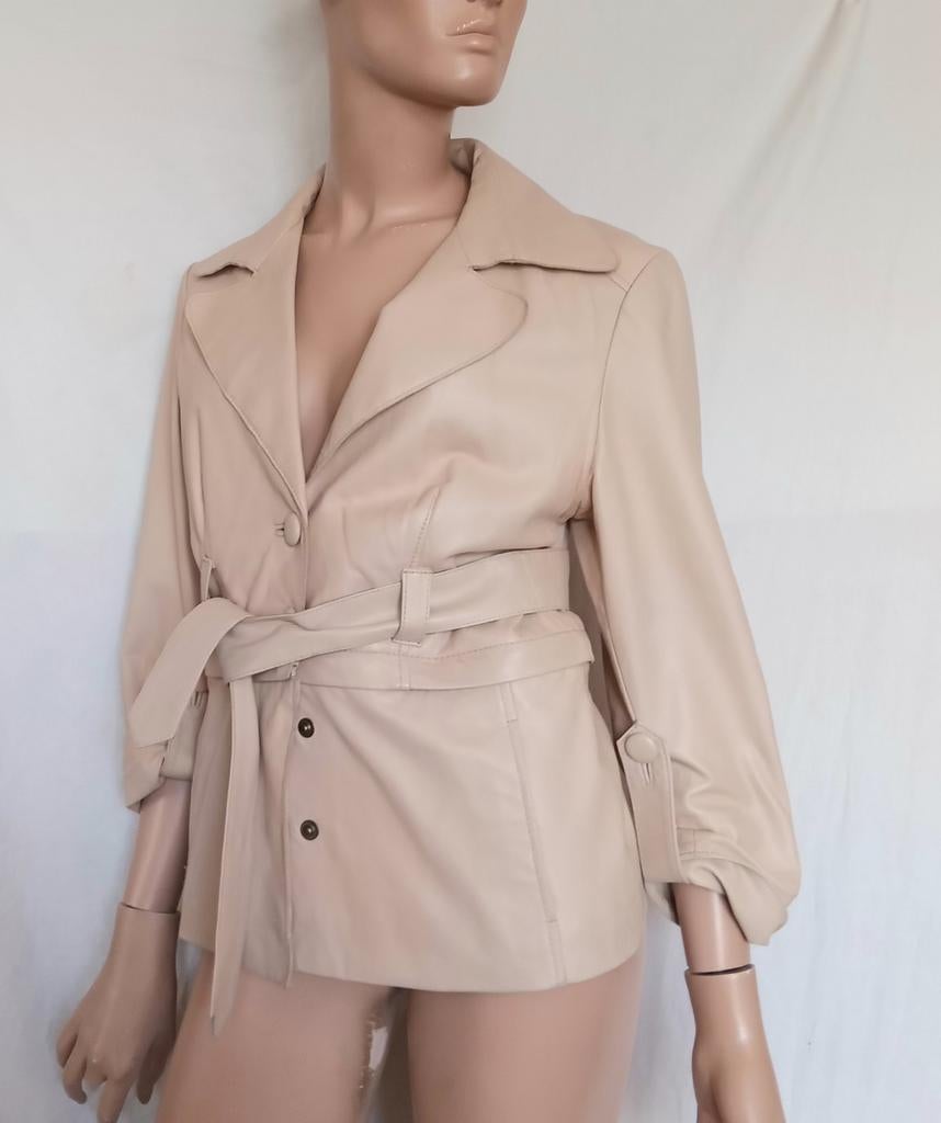 CAROLA VAN BENTHUM Leren Jasje / Blouse , Maat 38, Kleding | Dames, Jasjes, Kostuums en Pakken, Verzenden, Zo goed als nieuw, Maat 38/40 (M)