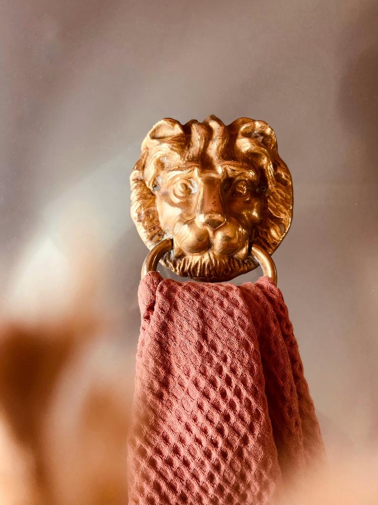 Messing leeuw (deurklopper) (handdoekhaak), Huis en Inrichting, Ophalen of Verzenden, Zo goed als nieuw